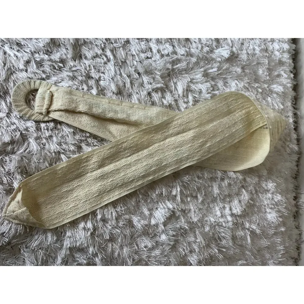 80s Fabric Cream Belt OSFA 3.5